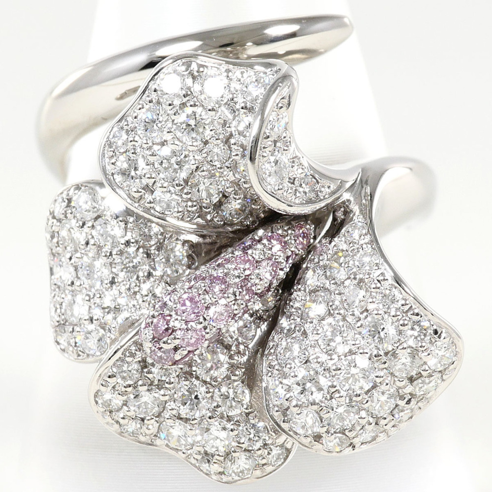 PT900 Platinum Ring, 1 Pink Diamond 0.31ct, 1.57ct, Total Weight 14.6g, Jewelry